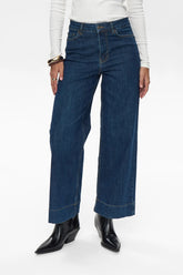 Numph Nuparis Cropped Jeans- Dark Blue Denim